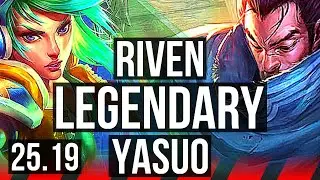 RIVEN vs YASUO (TOP) | 8 solo kills, 48k DMG, Legendary | KR Master | 25.19