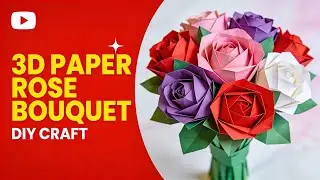 How To Make 3D Paper Rose Bouquet | DIY Craft Tutorial