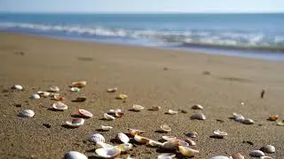 Seashells at Beach Seashore (Free Stock Video)