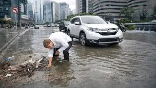 Culvert Drain Cleanup Reveals Insane Water Flow