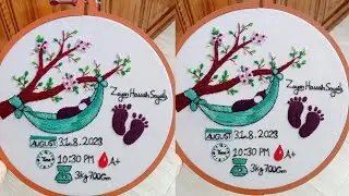 Baby born hoop embroidery // Embroidery hoop //New baby hoop embroidery tutorial