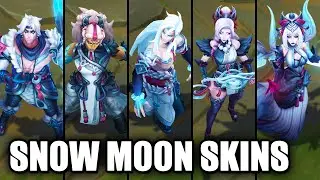All Snow Moon Skins Spotlight Kayn Ahri Caitlyn Morgana Varus Illaoi (League of Legends)