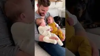 🤣👶 Twin Baby Argument Ends in One Bark 🐶😂  #funny #meme #dcfamily #baby #shorts #family