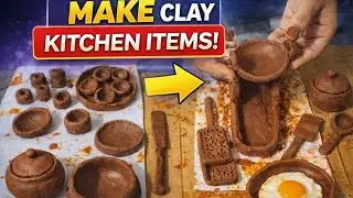 Made an Entire Mini Kitchen Using Only Clay #diycraft#handmade#creative#satisfying#oddlysatisfyin