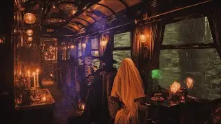 Best Relaxing Halloween Spooky Music 👻✨Halloween Background Music 🎃 Train &bull; Rain & Thunder Sounds🚂🌧️