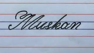 Muskan beautiful name write in cursive writing | cursive writing | how to write in cursive writing |