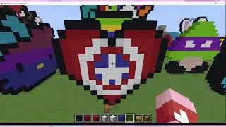 minecraft captain america sheild heart pixel art