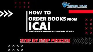 How to order CA Foundation Books from ICAI| Order Online for November-22 exam| Vaibhav Jalan Classes