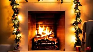 Instrumental Holiday Tunes - Snowy Evening Melodies: Relaxing Christmas Fireplace