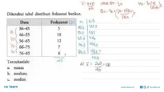 Given the following frequency distribution table. Frequency Data 36-45 5 46-55 10 56-65 12 66-75 ...