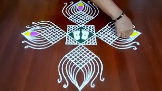 Krishna Jayanthi ( gokulastsmi ) special padi kolam design # kolam design # rangoli # muggulu....