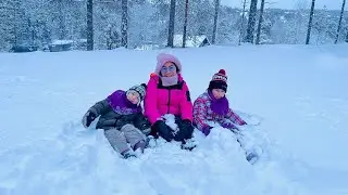 The two girls' offer to help their parents warmed their hearts. This year there's more snow than ...