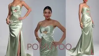 POMUYOO | Sexy Mermaid Sweetheart Ruched Long Satin Prom Dress with Slit