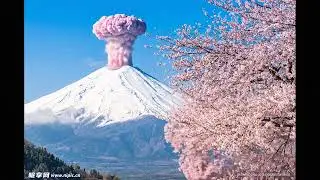 Mt. Fuji is spewing cherry blossoms