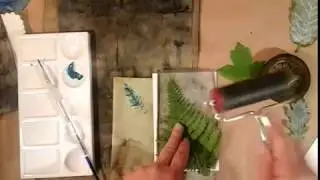 Eco Dyed Results on Kunin felt, tea bags and leaf printing