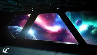 Spaceship Viewport Galaxy Ambience | 3 HOURS Space Sounds Celestial White Noise | Sleep, Relax
