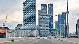 Driving Into Toronto Downtown at Hyper Speed | Timelapse