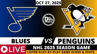 ST LOUIS BLUES VS PITTSBURGH PENGUINS 🏒 NHL 2025-26 SEASON Game Score, Play-by-Play