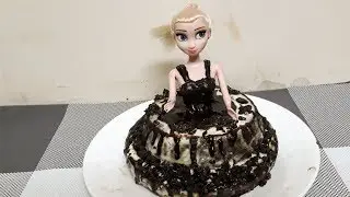 Homemade Chocolate Doll Cake | How to Decorate homemade cake | Eggless Chocolate Cake Recipe