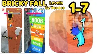 Bricky Fal‪l Game Levels 1 - 7 By Voodoo Only %1 reach level 99 Gameplay Walkthrough