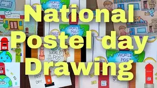 National Post Day Drawing | World Postal Day poster drawing | Postal Day Drawing