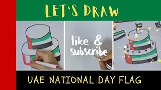 How to Draw UAE National Day Drawing 🇦🇪 | 2 Dec Celebration اليوم الوطني الإماراتي | Easy Stepbystep