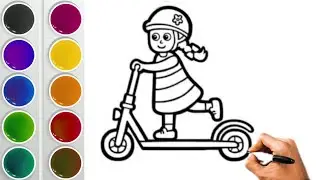 Draw A Girl Riding Bicycle Easy for kids | How to Draw a Girl riding A bike / bicycle step by step