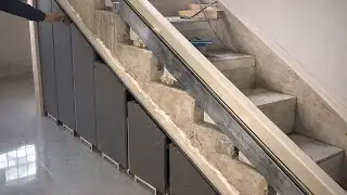 Building a Custom Pull-Out Storage Cabinet Under the Stairs | Full Process