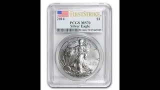 2014 American Eagle Silver Coin 1 oz PCGS Company MS70 First Strike