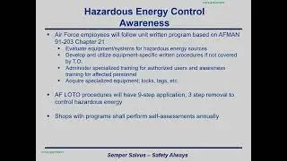 Hazardous Energy Control General Awareness
