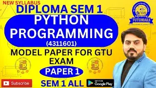DIPLOMA SEM 1 PYTHON PROGRAMMING IMP MODEL PAPER FOR GTU EXAM || SEM 1 PYTHON IMP FOR GTU #gtuimp