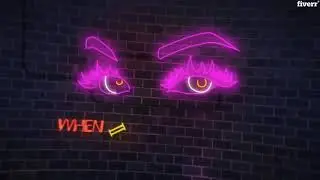 Make neon style lyrics video - Best Lyric & Music Videos service