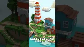Little Island #3D #minecraft #voxel