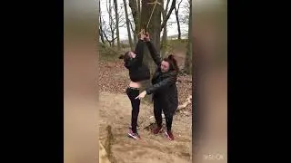 Tree rope swing fails bloopers falls, Emelia falls off twice 😳