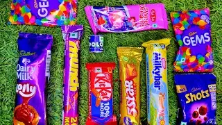 Dairy milk gems kitkat munch polo shots 5star /asmr ASMR satisfying chocolate video 🍫