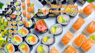 How to Make Sushi Rolls at Home  Easy Step by Step ,No Chef Skills Needed!Everyone can make it!