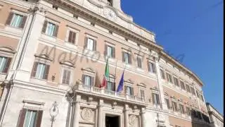 Palazzo Montecitorio. Rome, Italy - February 18, 2015. 4K