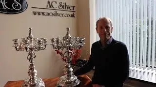 Pair of Austro-Hungarian Silver Eight Light Candelabra - Antique Circa 1890 - AC Silver (A4223)