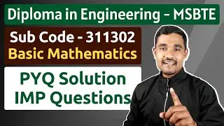 M1 PYQ Solution - 04 | Basic Mathematics - 311302 | MSBTE | Diploma in Engineering