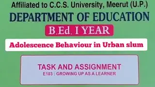 Growing up as a learner || B.ed 1st year file || English