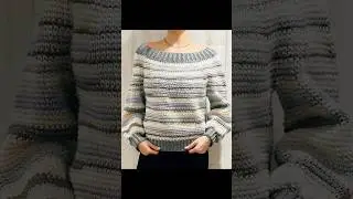 🩶🤍💜 SWEATER TOP DOWN A CROCHET #crochet #handmade #fashion