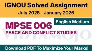 IGNOU MPSE 006 Solved Assignment 2025-26 English Medium PDF Download