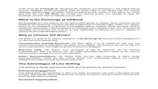 VIP Book is the best leading Go Exchange ID for live betting and expert knowledge