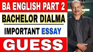 BA English Part 2 | Important Essay | Bachelor Dialma | Important Question | Prof Tanveer 