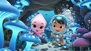 Minecraft Baby Squid Squirted Ink in the Underwater World | Kids Songs & Nursery Rhymes