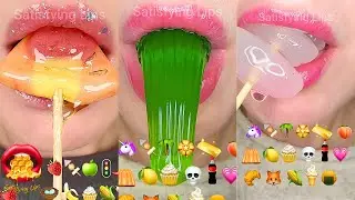 Satisfying ASMR Eating Emoji Food Challenge Mukbang