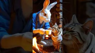 Rabbit journey. Rabbit helps the cat in a rainy day the cat was stuck  #cartoonanimation