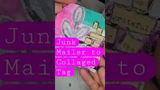 Collaged Tag Art #collageart #junkjournal #trashtotreasure #paperart #artjournal