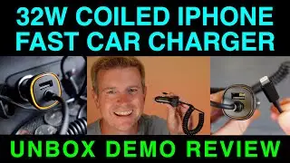 32W iPhone Car Charger Coiled Cable PD Fast Charging by UNBREAKcable Demo & Review