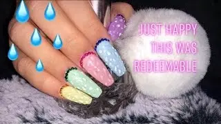 WE FIXED IT//easy pastel raindrop nails tutorial